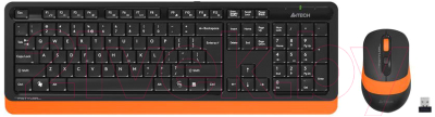 Клавиатура+мышь A4Tech Wireless Desktop Fstyler FG1010 (черный/оранжевый)