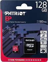 Карта памяти Patriot microSDXC (Class 10) 128Gb + адаптер (PEF128GEP31MCX) - 
