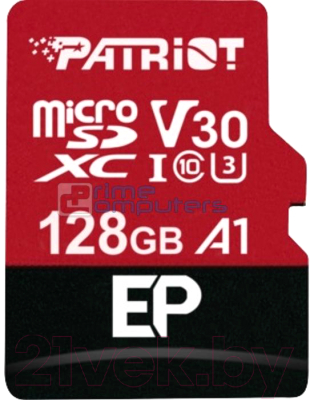 Карта памяти Patriot microSDXC (Class 10) 128Gb + адаптер (PEF128GEP31MCX)