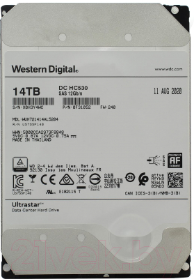 

Жесткий диск Western Digital, Ultrastar DC HC530 14TB