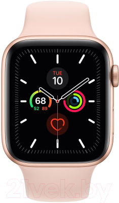 Умные часы Apple Watch Series 5 GPS 44mm / MWVE2 (алюминий золото/розовый песок)