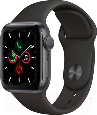 Умные часы Apple Watch Series 5 GPS 40mm / MWV82 (алюминий серый космос/черный)