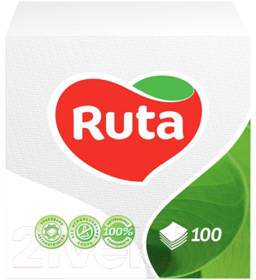 Бумажные салфетки Ruta 330x330 (100шт, белый)