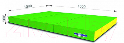 Гимнастический мат Romana 5.021.10 (светло-зеленый/желтый)