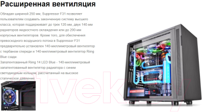 Корпус для компьютера Thermaltake Suppressor F31 TG / CA-1E3-00M1WN-03 (черный)