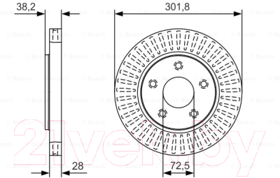 Изображение товара Тормозной диск Bosch 0986479B17