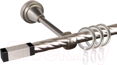 

Карниз для штор АС ФОРОС, Grace D16K составной + наконечники Квадро черный