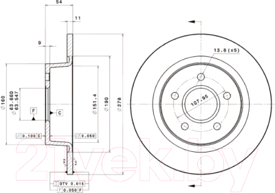 

Тормозной диск Brembo, 08A29711