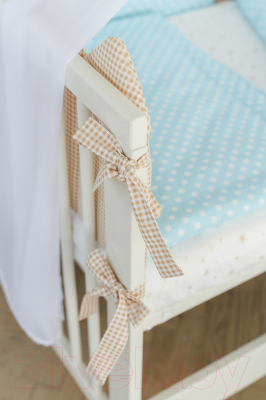 Комплект постельный для малышей Martoo Fence 3 (голубой/бежевый)