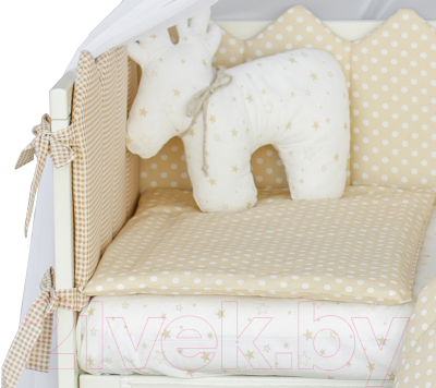 Комплект постельный для малышей Martoo Fence 3 (белый/бежевый)