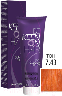 Крем-краска для волос KEEN Colour Cream 7.43 (средне-русый медно-золотистый)