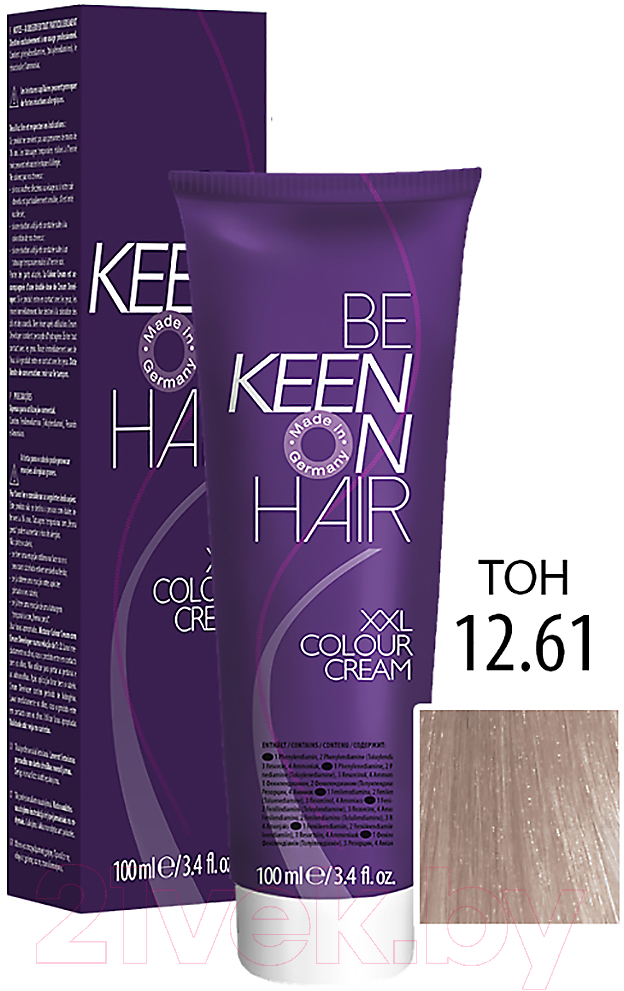 Крем-краска для волос KEEN Colour Cream 12.61 (платин. блондин фиолет.-пепельн.) — фото 2
