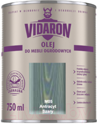 Масло для древесины Vidaron M05 Серый антрацит (750мл)