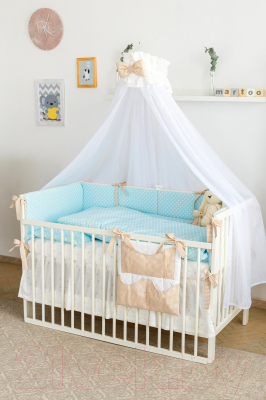 Комплект постельный для малышей Martoo Comfy 7 (голубой/бежевый)