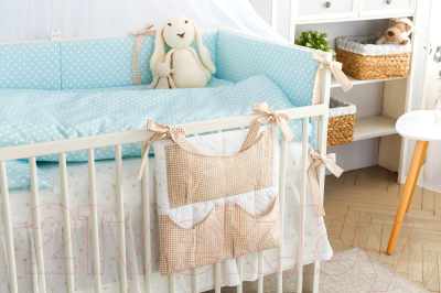 Комплект постельный для малышей Martoo Comfy 7 (голубой/бежевый)