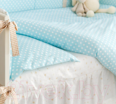 Комплект постельный для малышей Martoo Comfy B / CMB-3-BL (голубой/бежевый)