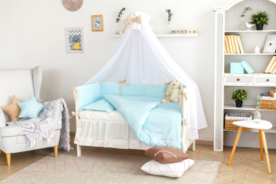 Комплект постельный для малышей Martoo Comfy B / CMB-3-BL (голубой/бежевый)