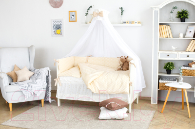 Комплект постельный для малышей Martoo Comfy B (белый/бежевый)