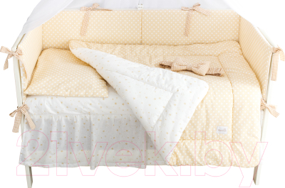 Комплект постельный для малышей Martoo Basik Comfy 6 (белый/бежевый)