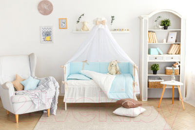 Комплект постельный для малышей Martoo Basik Comfy 7 (голубой/бежевый)
