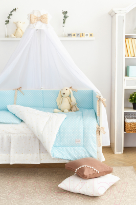 Комплект постельный для малышей Martoo Basik Comfy 7 (голубой/бежевый)