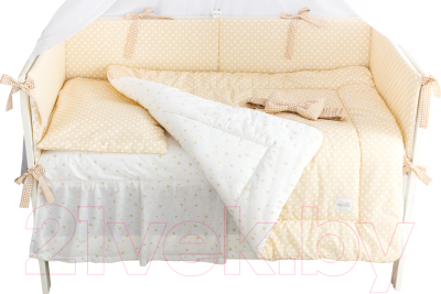 Комплект постельный для малышей Martoo Basik Comfy 7 (белый/бежевый)