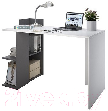Письменный стол Domus СП017 11.017L.01.92/ dms-sp017L-8685-162PE (левый, белый/серый)