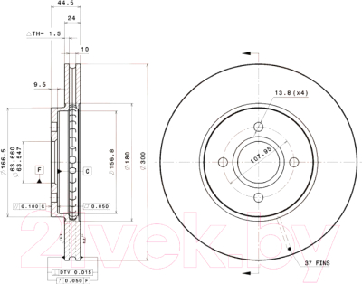 

Тормозной диск Brembo, 09A27510