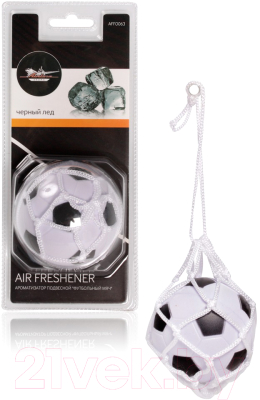 Ароматизатор автомобильный Airline Футбольный мяч / AFFO063 (черный лед)