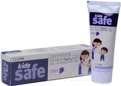 Зубная паста Lion Kids Safe со вкусом винограда от 3-х до 12 лет (90г)