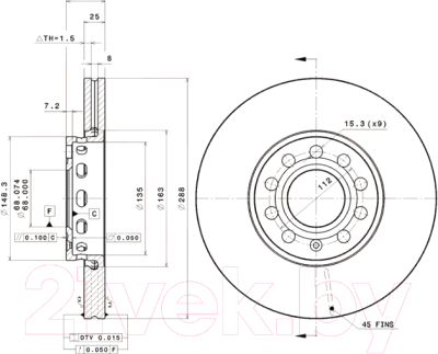 

Тормозной диск Brembo, 09574521