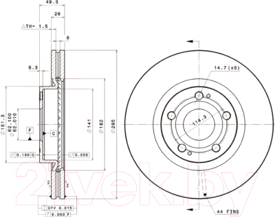 

Тормозной диск Brembo, 09981720