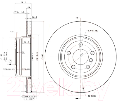 

Тормозной диск Brembo, 09992411