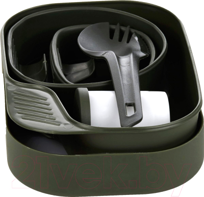 Набор пластиковой посуды Wildo Camp-A-Box Complete / W10264 (оливковый)