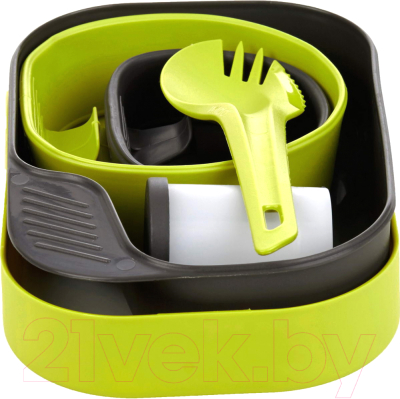 Набор пластиковой посуды Wildo Camp-A-Box Complete / W10267 (желто-зеленый)