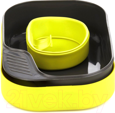 Набор пластиковой посуды Wildo Camp-A-Box Basic / W302611 (желто-зеленый)
