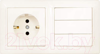 Блок выключатель+розетка Bylectrica Стиль 3В-РЦ-695 (бежевый)