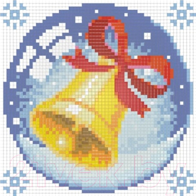 Набор алмазной вышивки Алмазная живопись Новогодний шарик с колокольчиком / АЖ-1257