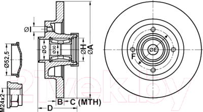 

Тормозной диск ATE, 24011101482