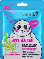 

Маска для лица тканевая Vilenta, Vilenta Animal Mask Happy Sea Calf эк-т. водоросл. и белым мхом