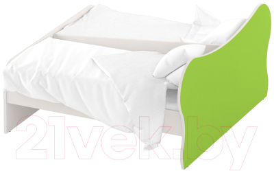 Кровать двойная с перегородкой детская Славянская столица ДУ-КД12-1 (белый/зеленый)