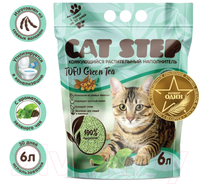 Наполнитель для туалета Cat Step Tofu Green Tea / 20333002 (6л/2.7кг)