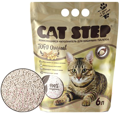 Наполнитель для туалета Cat Step Tofu Original / 20333001 (6л/2.7кг)