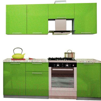 Готовая кухня Аметиста Олива 2.1 (зеленый)