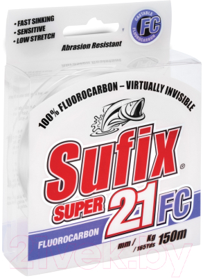 Леска флюорокарбоновая Sufix Super 21 Fluorocarbon 0.14мм 150м / DS1IN015924B2S (с кусачками)