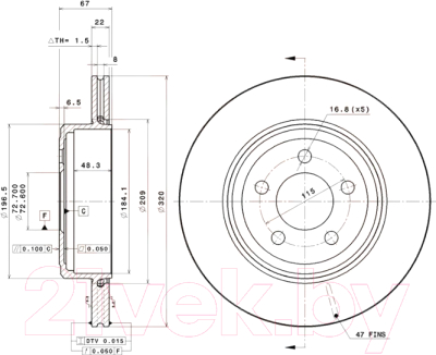 Тормозной диск Brembo 09A40511