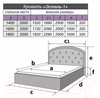 Полуторная кровать Bravo Мебель Эстель с ПМ 140x200 (экокожа черный)