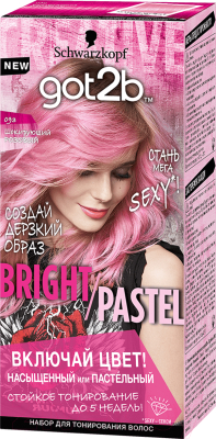 Крем-краска для волос Got2b Bright Pastel тонирующая шокирующий розовый
