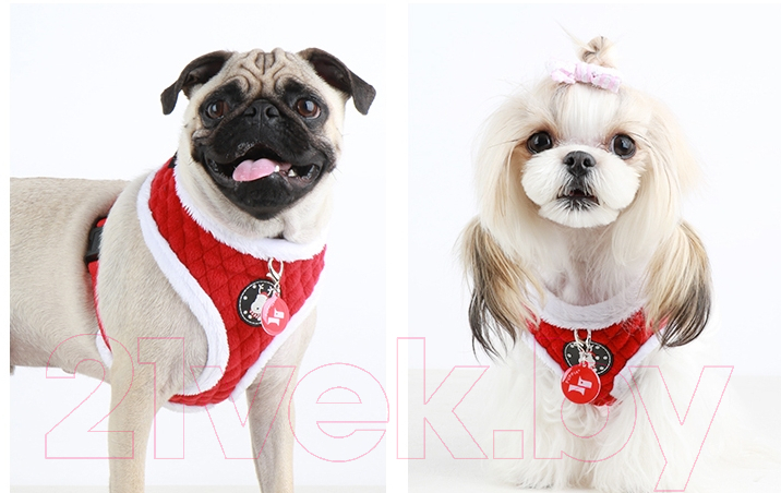 Шлея-жилетка для животных Puppia Blitzen-A / PAQD-AC1470-RD-L (красный) — фото 3