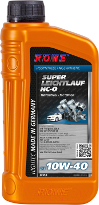

Моторное масло Rowe, Hightec Super Leichtlauf HC-O 10W40 / 20058-0010-03
